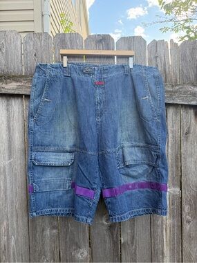 Vintage 90s Marithé + François Girbaud denim baggy cargo shorts Jorts